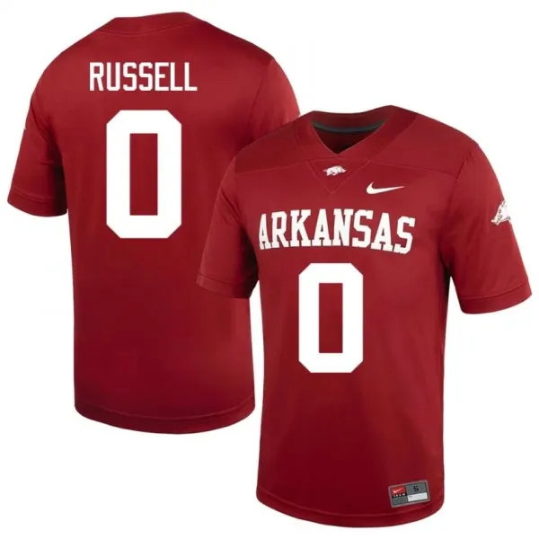Razorbacks Braylen Russell #0 Cardinal Jersey | Premium Stitched NCAA Football Men Apparel 97284850