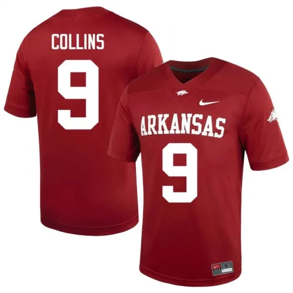 UARK Hogs Charlie Collins #9 Cardinal Jersey | Elite Stitched Player Football Men Apparel 39235197